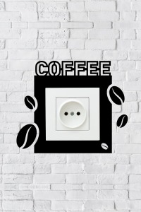Coffee Kahve Tasarım Priz Çerçevesi (İÇ ÖLÇÜ 8,4X8,4 CM) Dekoratif Priz Süsü - Kahve Kosesi
