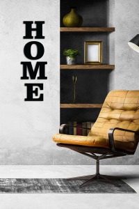 Home Yazısı Dekoratif Ahşap Duvar Dekoru - Ev Süsü - Duvar Dekorasyon