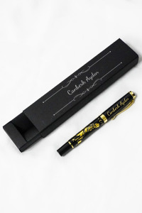 Kişiye Özel İsimli Mustafa Kemal Atatürk Gold Metal Roller Hediyelik Roller Kalem - Karton Kutulu