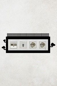 Çit Tasarım 4lü Priz Çerçevesi (İç Ölçü 29,7x8,4 cm) Dörtlü Çerçeve