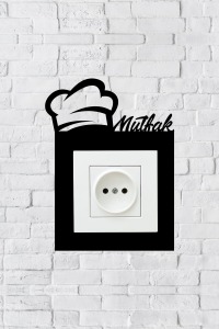 Mutfak Duvar Dekorasyon Priz Çerçevesi (İÇ ÖLÇÜ 8,4X8,4 CM) Dekoratif Priz Süsü- Anahtar Çerçevesi